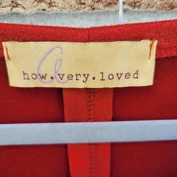 Vintage How. Very. Loved. Orange Mini Dress Women's Size Small Suede Raw Hem - Picture 2 of 6